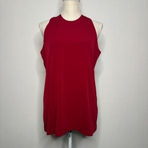 Anatomie Top Red Sleeveless Built-In Bra Button Back Lightweight Italy Size L